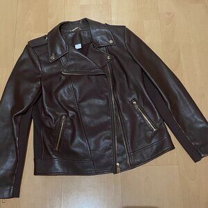 Women's Brown Vegan Leather Jacket